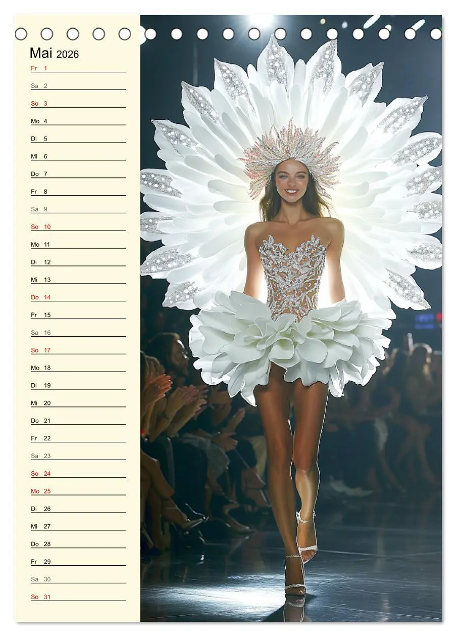 Bild: 9783516243956 | Blütenzauber. High Fashion auf dem Catwalk (Tischkalender 2026 DIN...