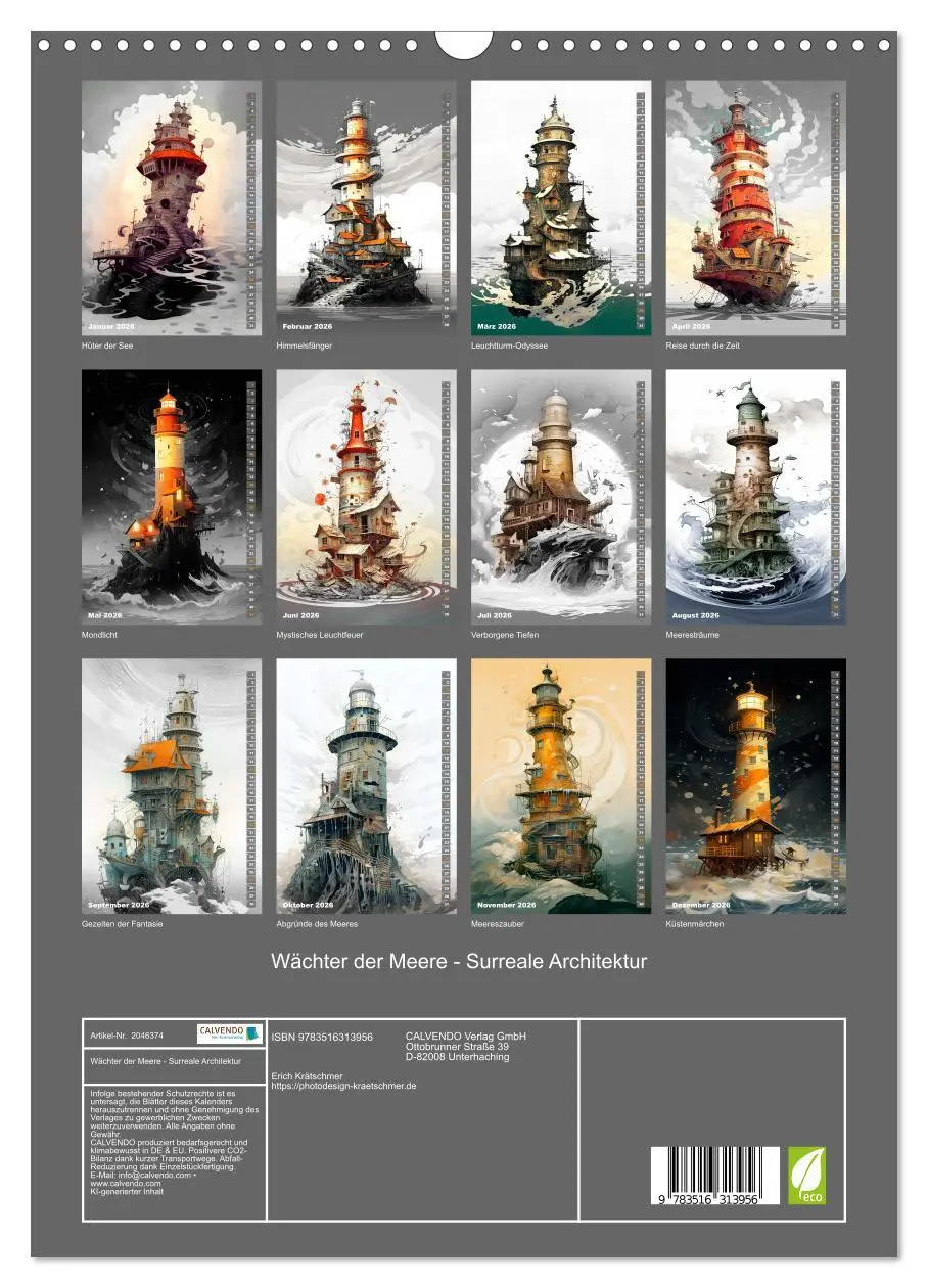 Bild: 9783516313956 | Wächter der Meere - Surreale Architektur (Wandkalender 2026 DIN A3...