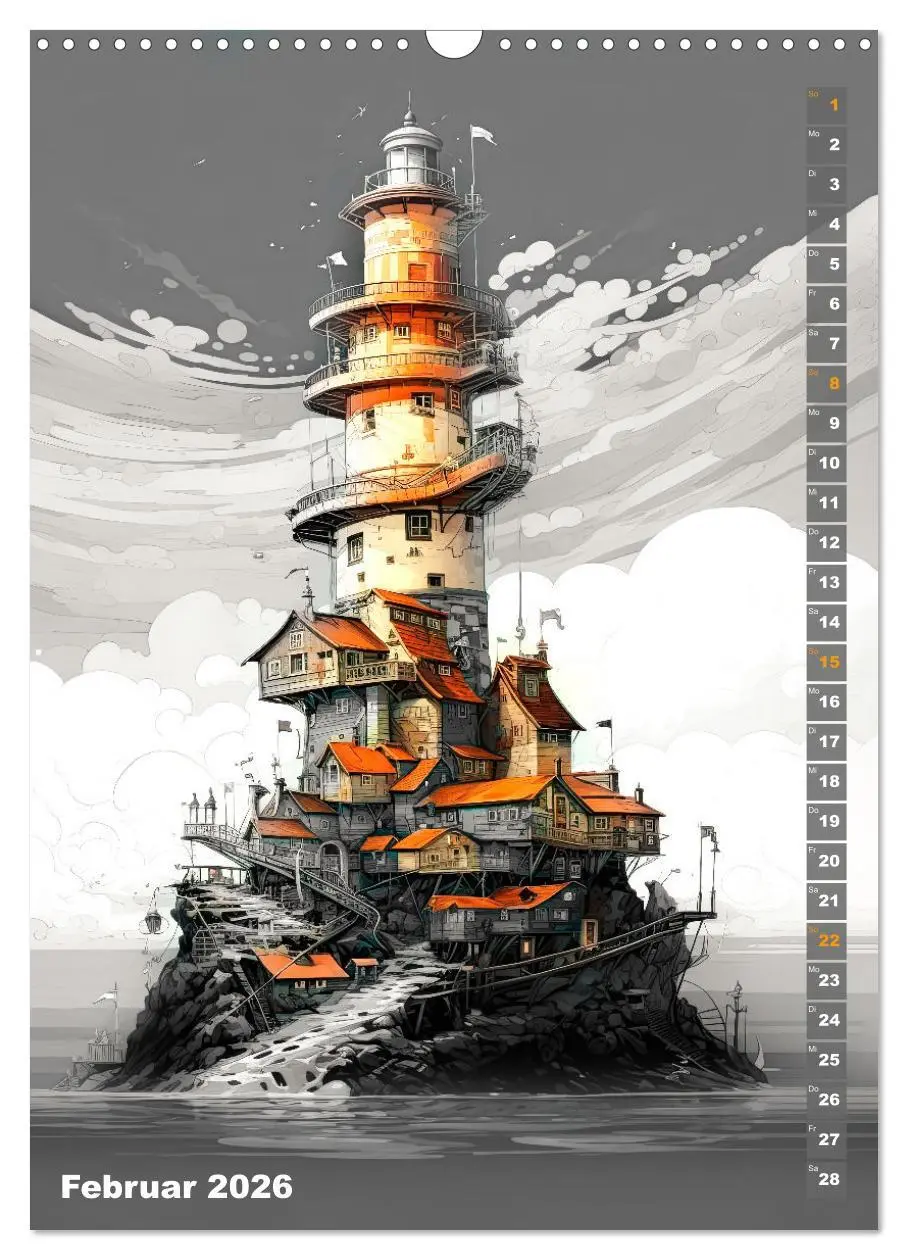 Bild: 9783516313956 | Wächter der Meere - Surreale Architektur (Wandkalender 2026 DIN A3...