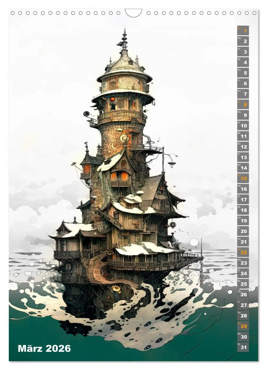 Bild: 9783516313956 | Wächter der Meere - Surreale Architektur (Wandkalender 2026 DIN A3...
