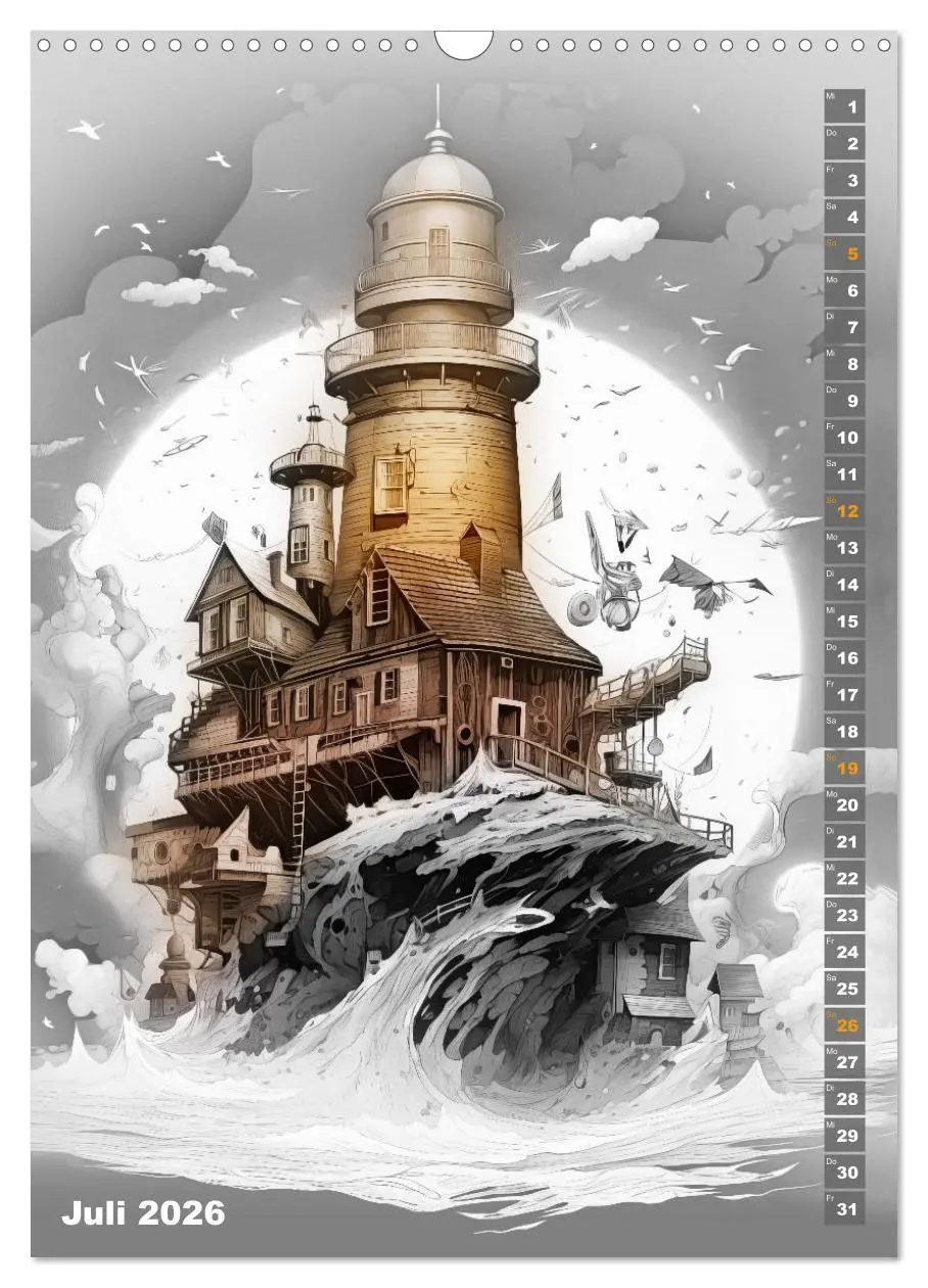 Bild: 9783516313956 | Wächter der Meere - Surreale Architektur (Wandkalender 2026 DIN A3...
