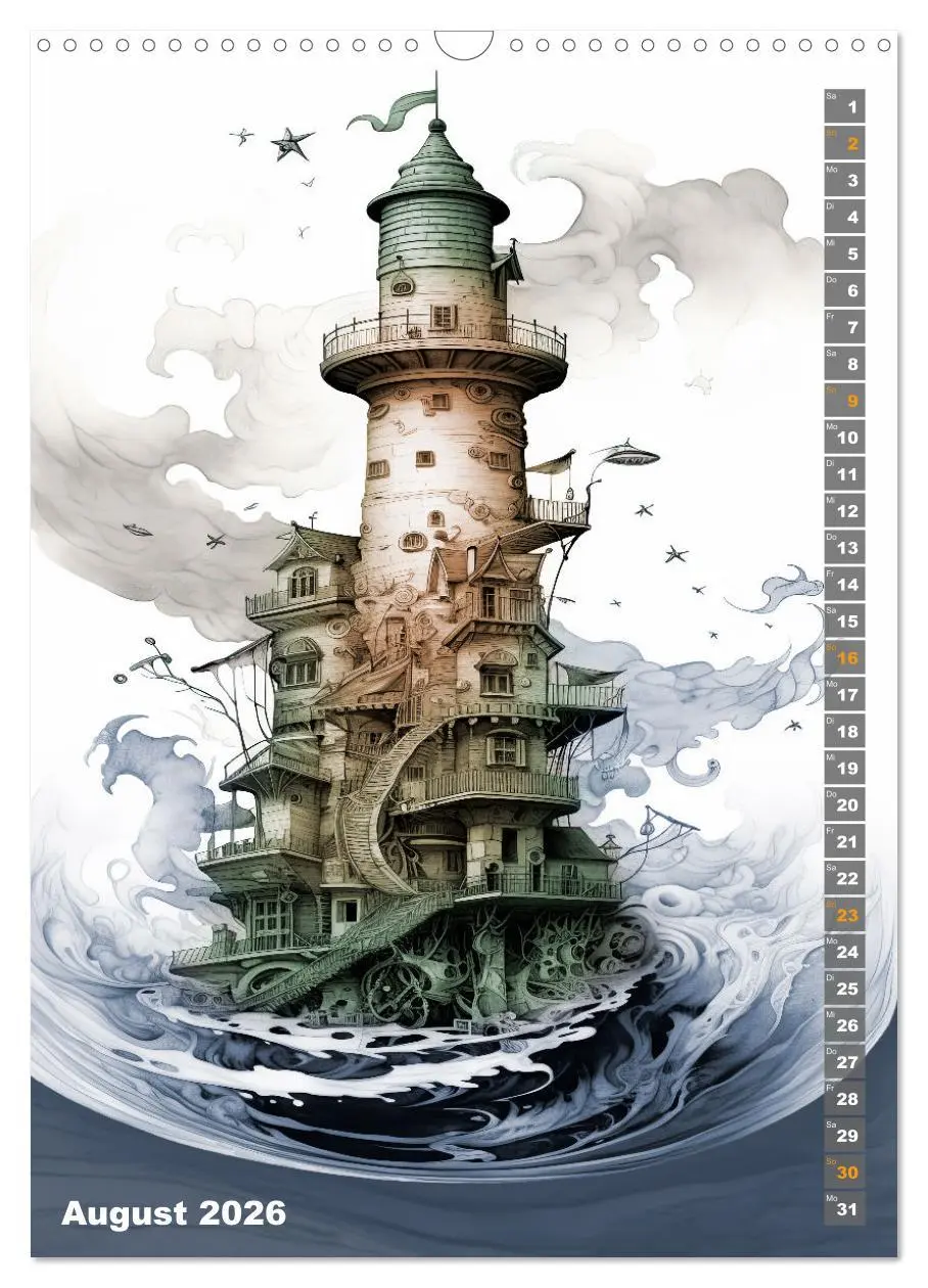 Bild: 9783516313956 | Wächter der Meere - Surreale Architektur (Wandkalender 2026 DIN A3...