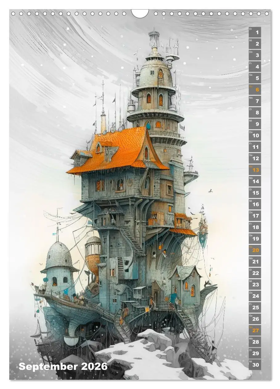 Bild: 9783516313956 | Wächter der Meere - Surreale Architektur (Wandkalender 2026 DIN A3...