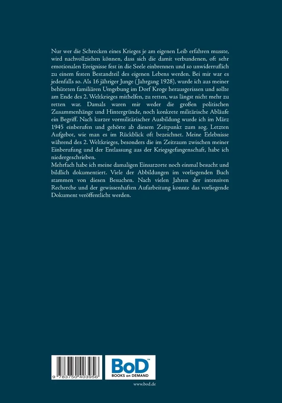 Rückseite: 9783750403956 | Mit sechzehn im Krieg | Josef Egert | Taschenbuch | 100 S. | Deutsch