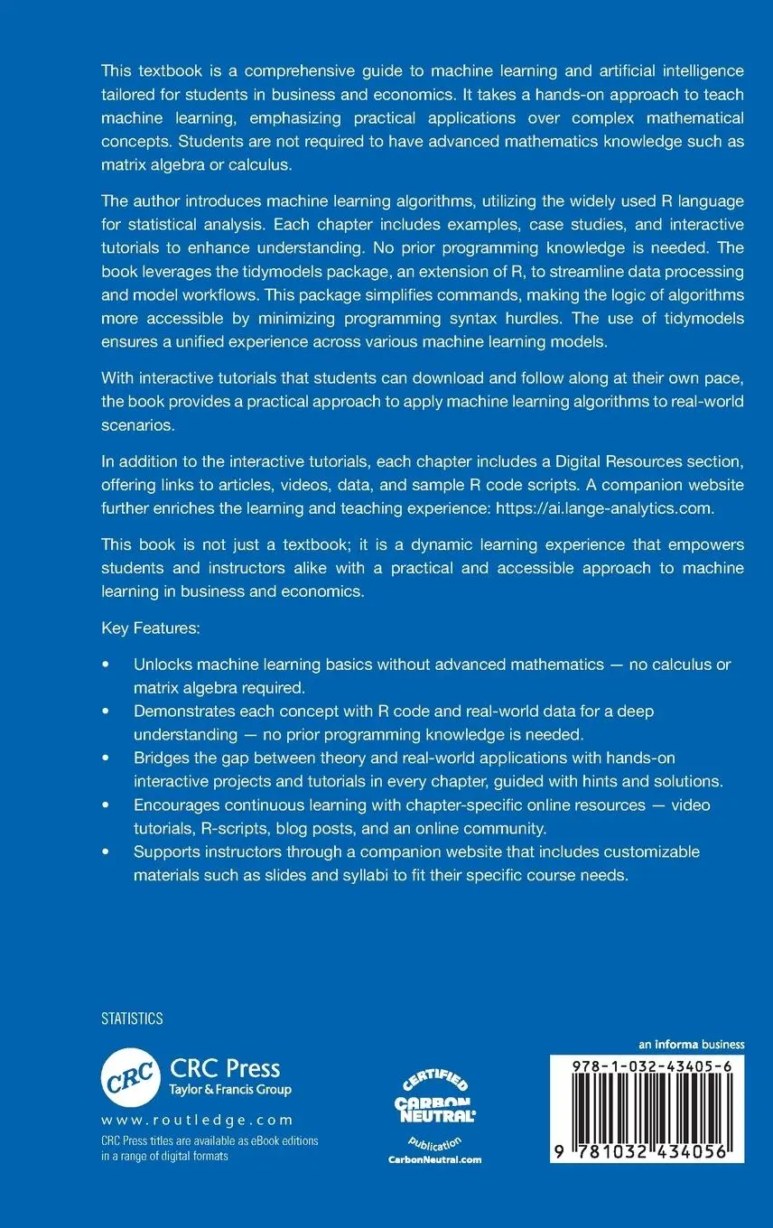 Rückseite: 9781032434056 | Practical Machine Learning with R | Tutorials and Case Studies | Lange