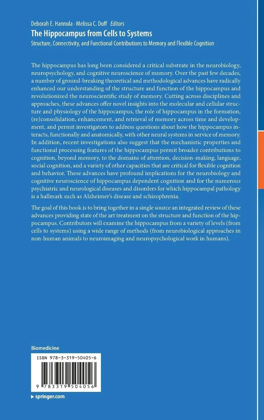 Rückseite: 9783319504056 | The Hippocampus from Cells to Systems | Melissa C. Duff (u. a.) | Buch