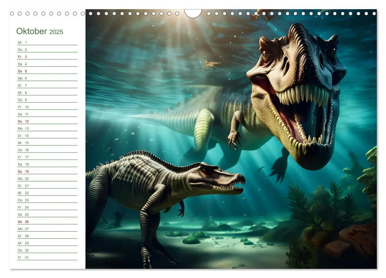 Bild: 9783383864056 | KI Dinosaurier - Herrscher der Lüfte, Land und Meer (Wandkalender...