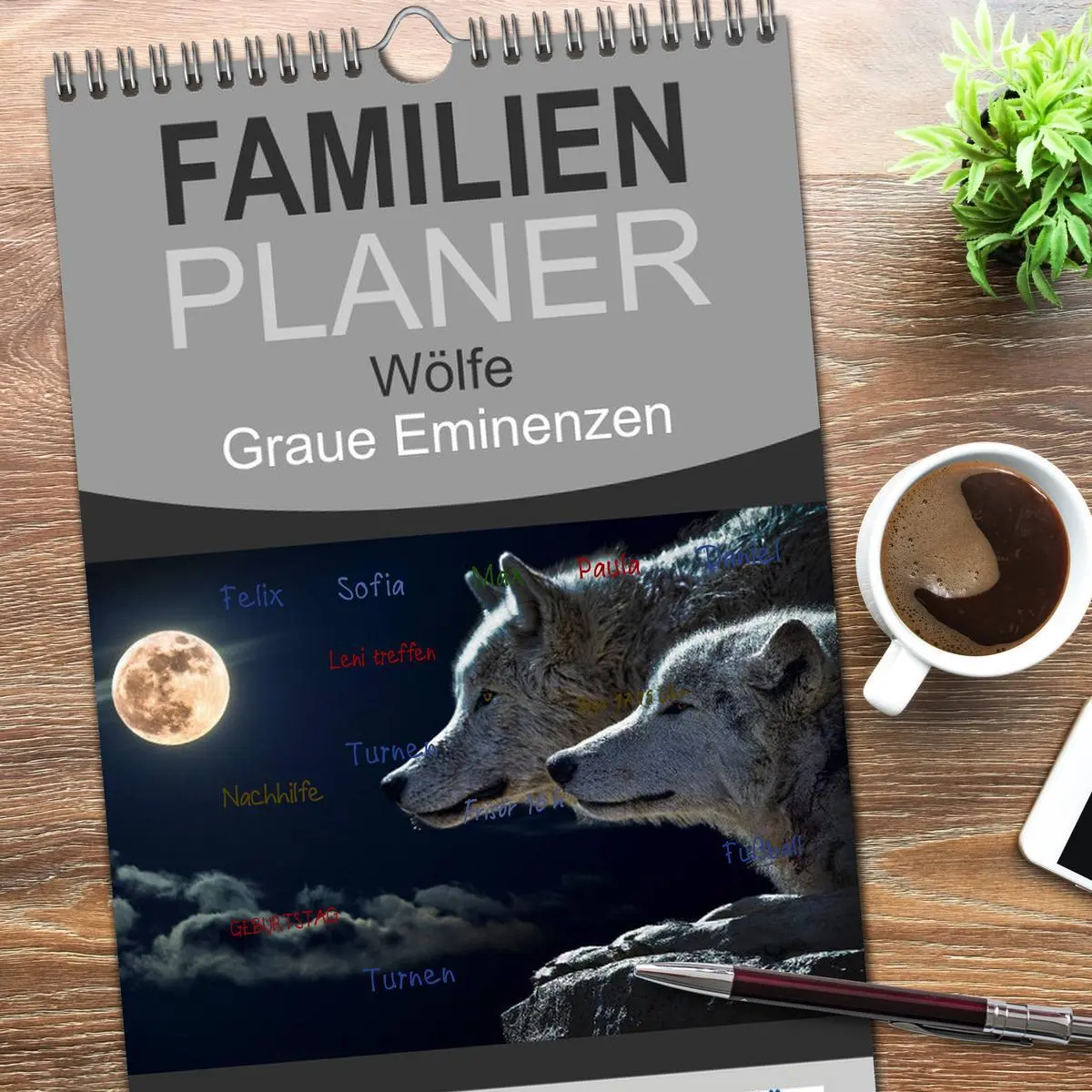 Bild: 9783516514056 | Familienplaner 2026 - Wölfe. Graue Eminenzen mit 5 Spalten...