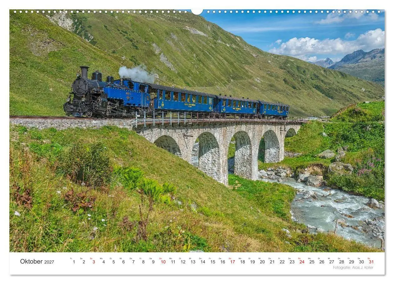 Bild: 9783569844056 | Mit Dampf am Furkapass (Wandkalender 2027 DIN A2 quer), CALVENDO...