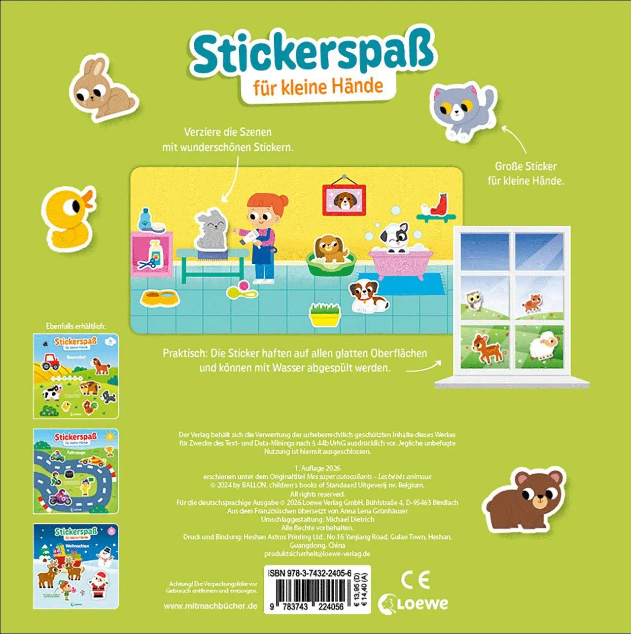 Bild: 9783743224056 | Stickerspaß für kleine Hände - Tierkinder | Anna Lena Grünhäuser