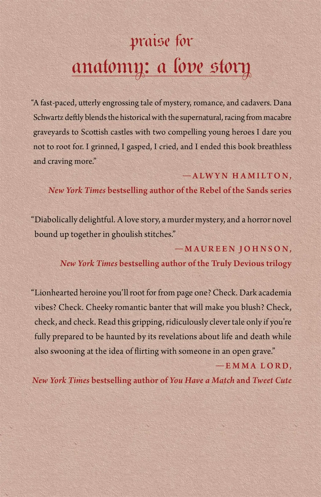 Rückseite: 9781250774156 | Anatomy: A Love Story | Dana Schwartz | Buch | With dust jacket | 2022