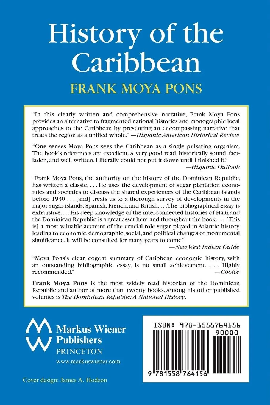 Rückseite: 9781558764156 | History of the Caribbean | Frank Moya Pons | Taschenbuch | Englisch