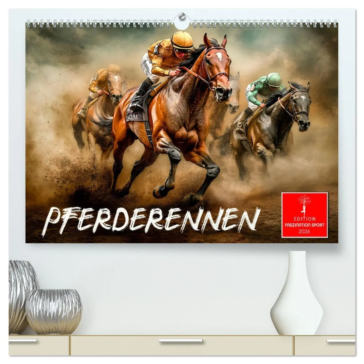 Cover: 9783457344156 | Pferderennen (hochwertiger Premium Wandkalender 2026 DIN A2 quer),...