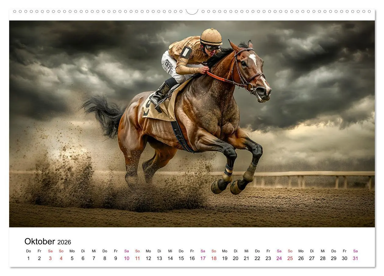 Bild: 9783457344156 | Pferderennen (hochwertiger Premium Wandkalender 2026 DIN A2 quer),...