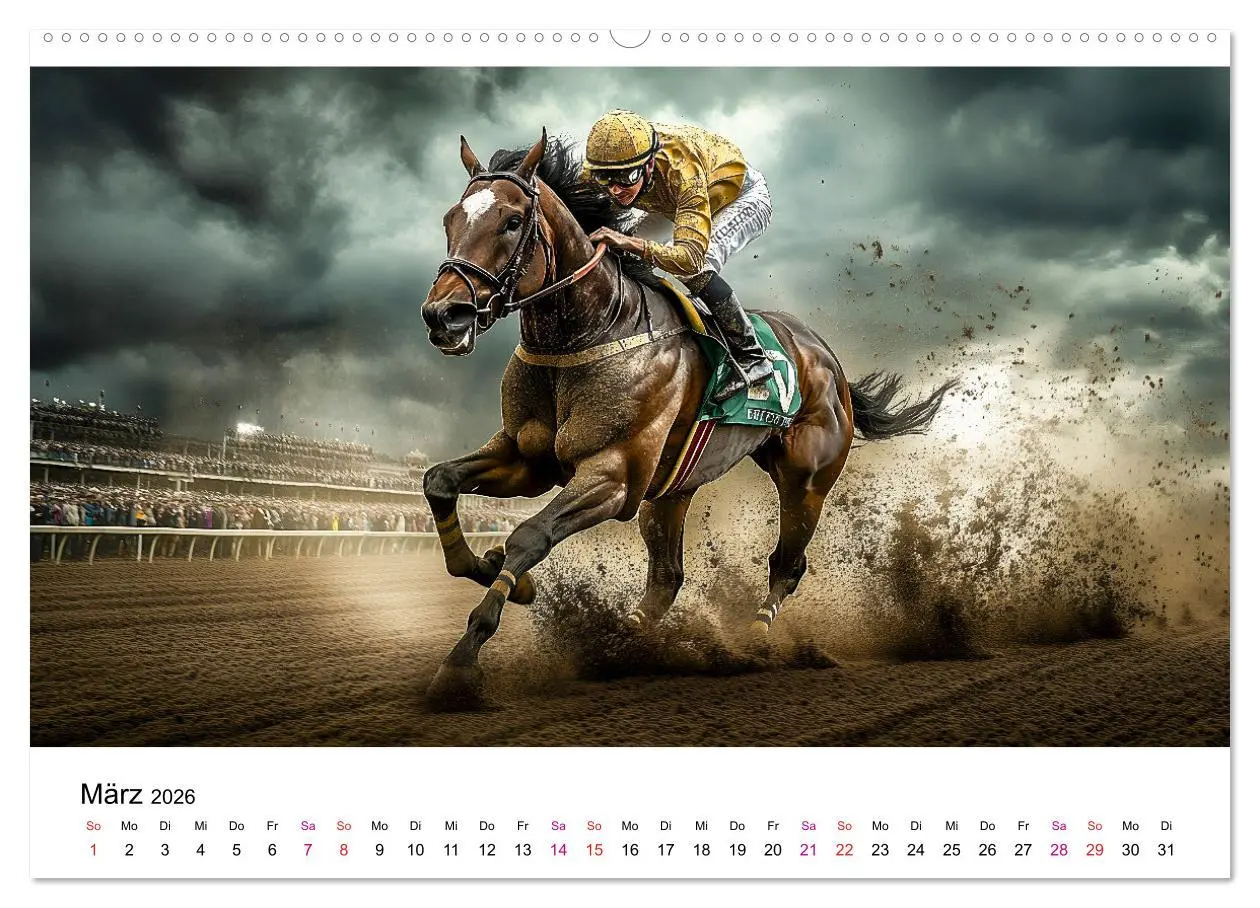 Bild: 9783457344156 | Pferderennen (hochwertiger Premium Wandkalender 2026 DIN A2 quer),...