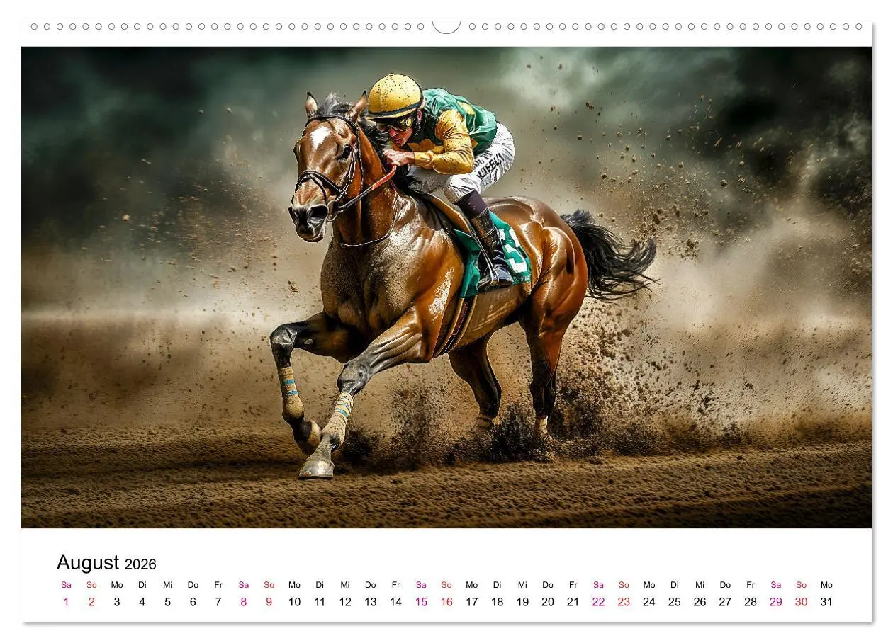 Bild: 9783457344156 | Pferderennen (hochwertiger Premium Wandkalender 2026 DIN A2 quer),...