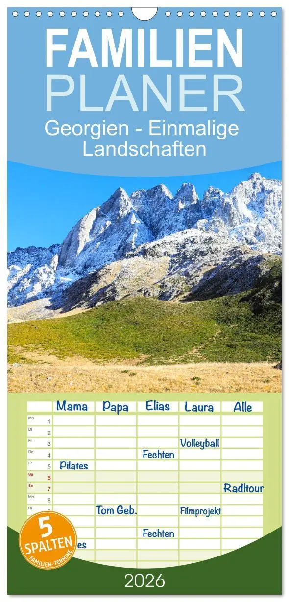 Cover: 9783516504156 | Familienplaner 2026 - Georgien - Einmalige Landschaften mit 5...