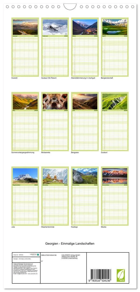 Bild: 9783516504156 | Familienplaner 2026 - Georgien - Einmalige Landschaften mit 5...