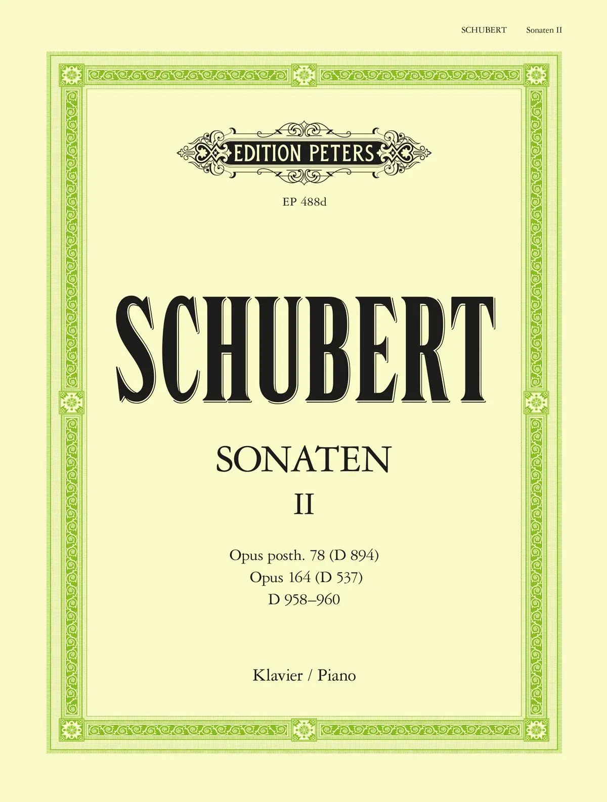 Cover: 9790014004156 | Piano Sonatas | D537, 894, 958-960 | Franz Schubert | Taschenbuch