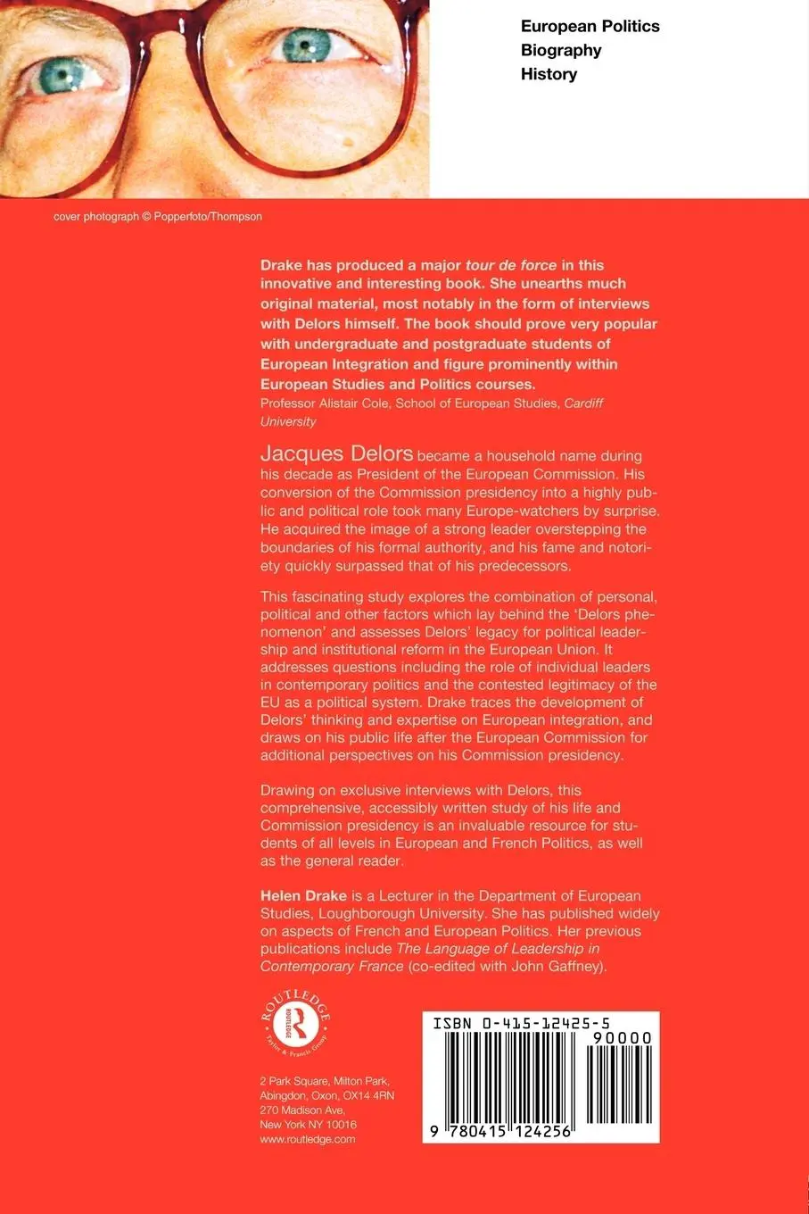 Rückseite: 9780415124256 | Jacques Delors | Perspectives on a European Leader | Helen Drake