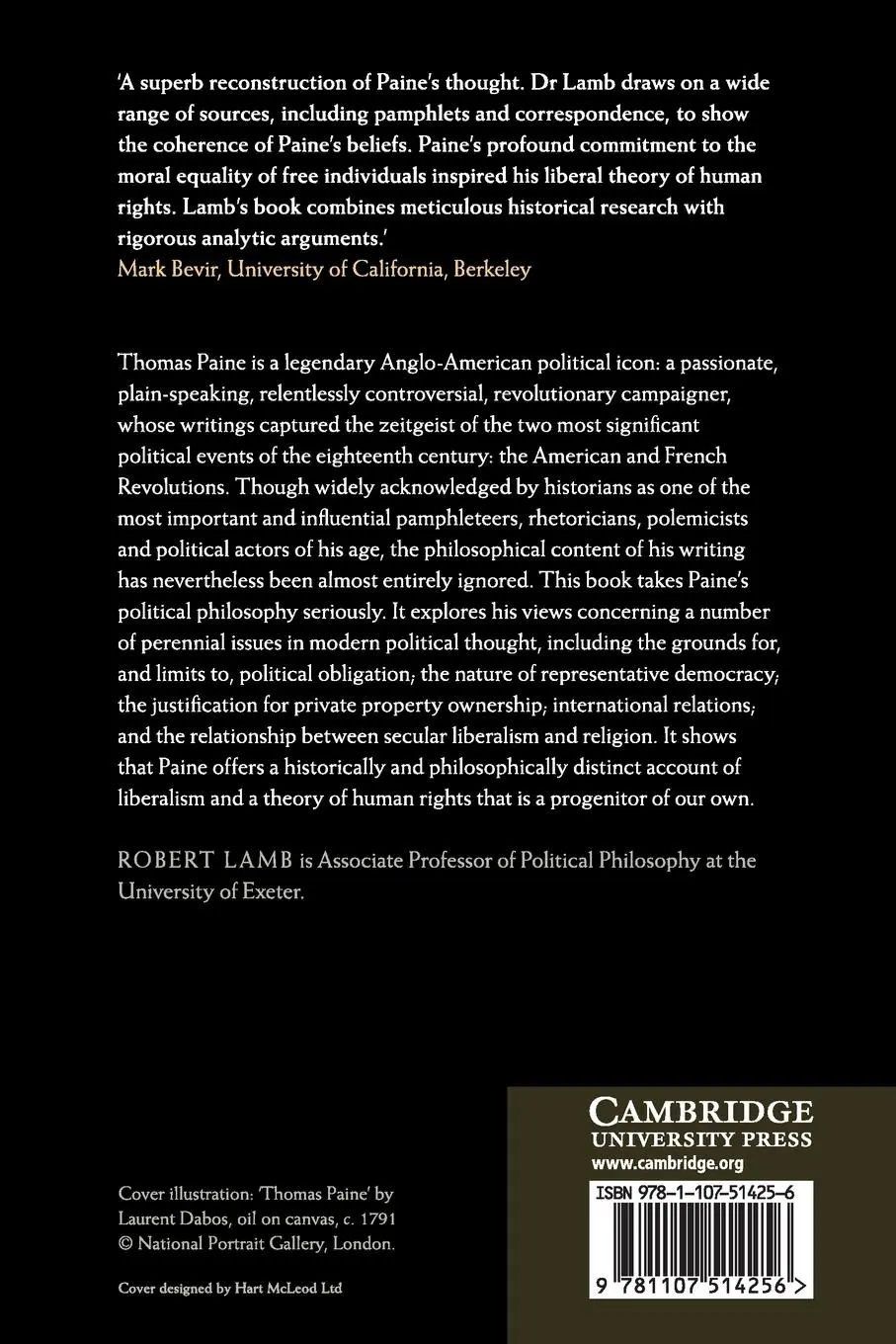 Rückseite: 9781107514256 | Thomas Paine and the Idea of Human Rights | Robert Lamb | Taschenbuch