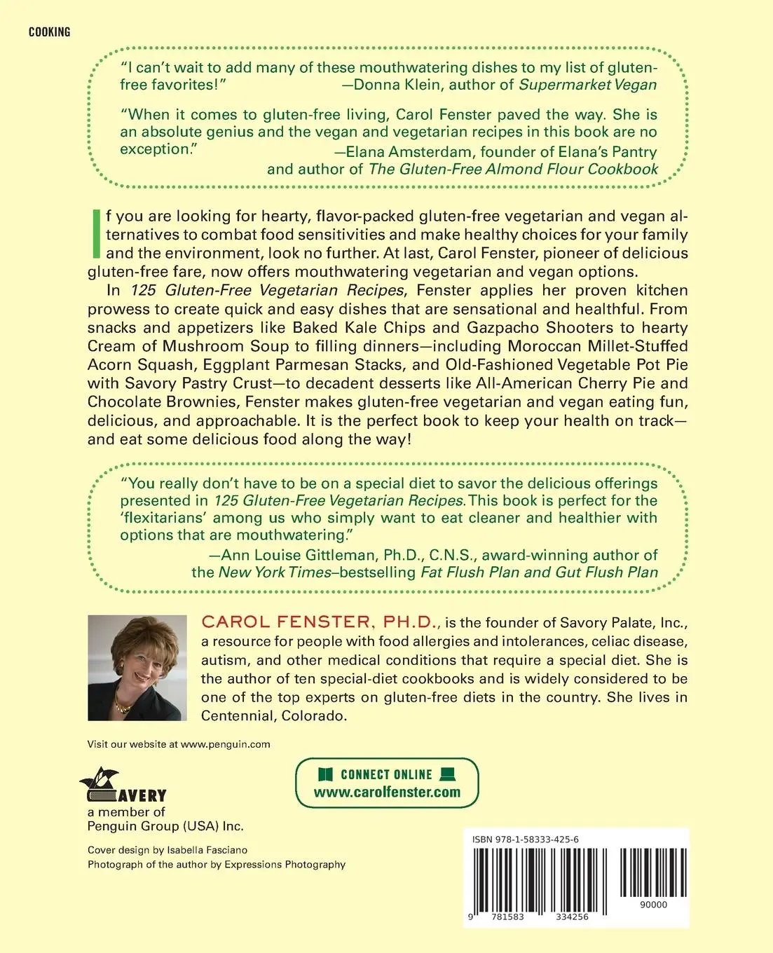 Rückseite: 9781583334256 | 125 Gluten-Free Vegetarian Recipes | Carol Fenster | Taschenbuch