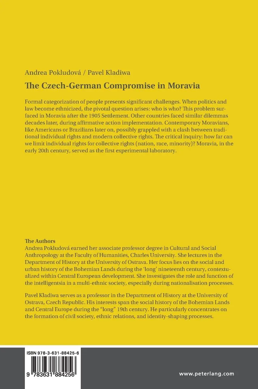 Rückseite: 9783631884256 | The Czech-German Compromise in Moravia | Pavel Kladiwa (u. a.) | Buch