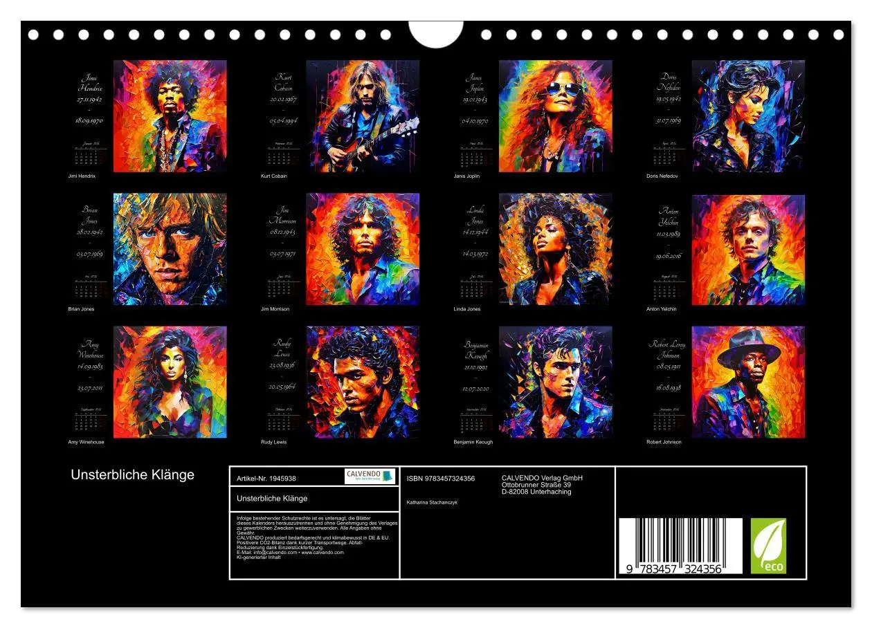 Bild: 9783457324356 | Unsterbliche Klänge (Wandkalender 2026 DIN A4 quer), CALVENDO...