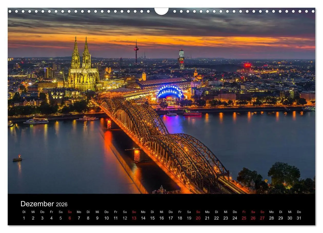 Bild: 9783516034356 | Köln Impressionen bei Nacht (Wandkalender 2026 DIN A3 quer),...