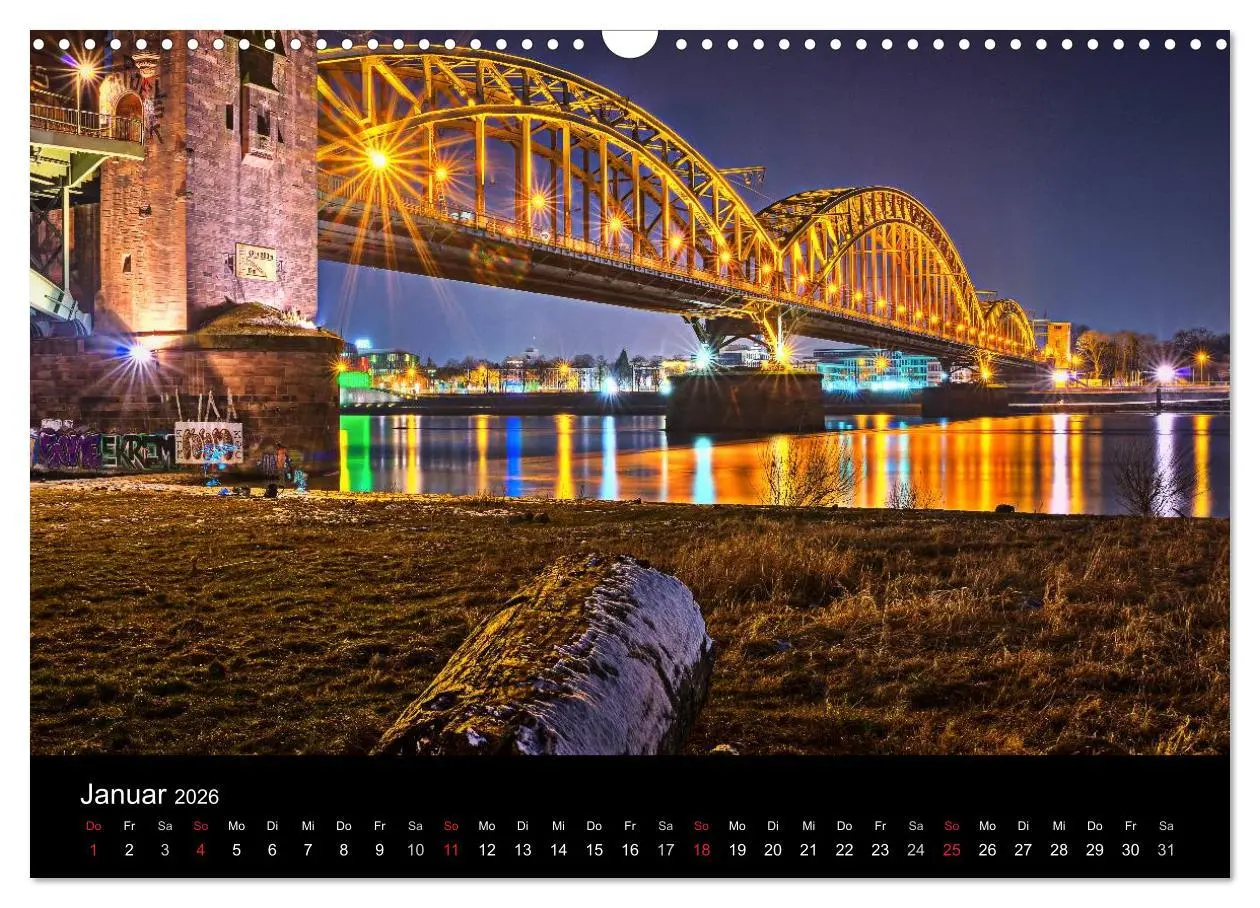 Bild: 9783516034356 | Köln Impressionen bei Nacht (Wandkalender 2026 DIN A3 quer),...