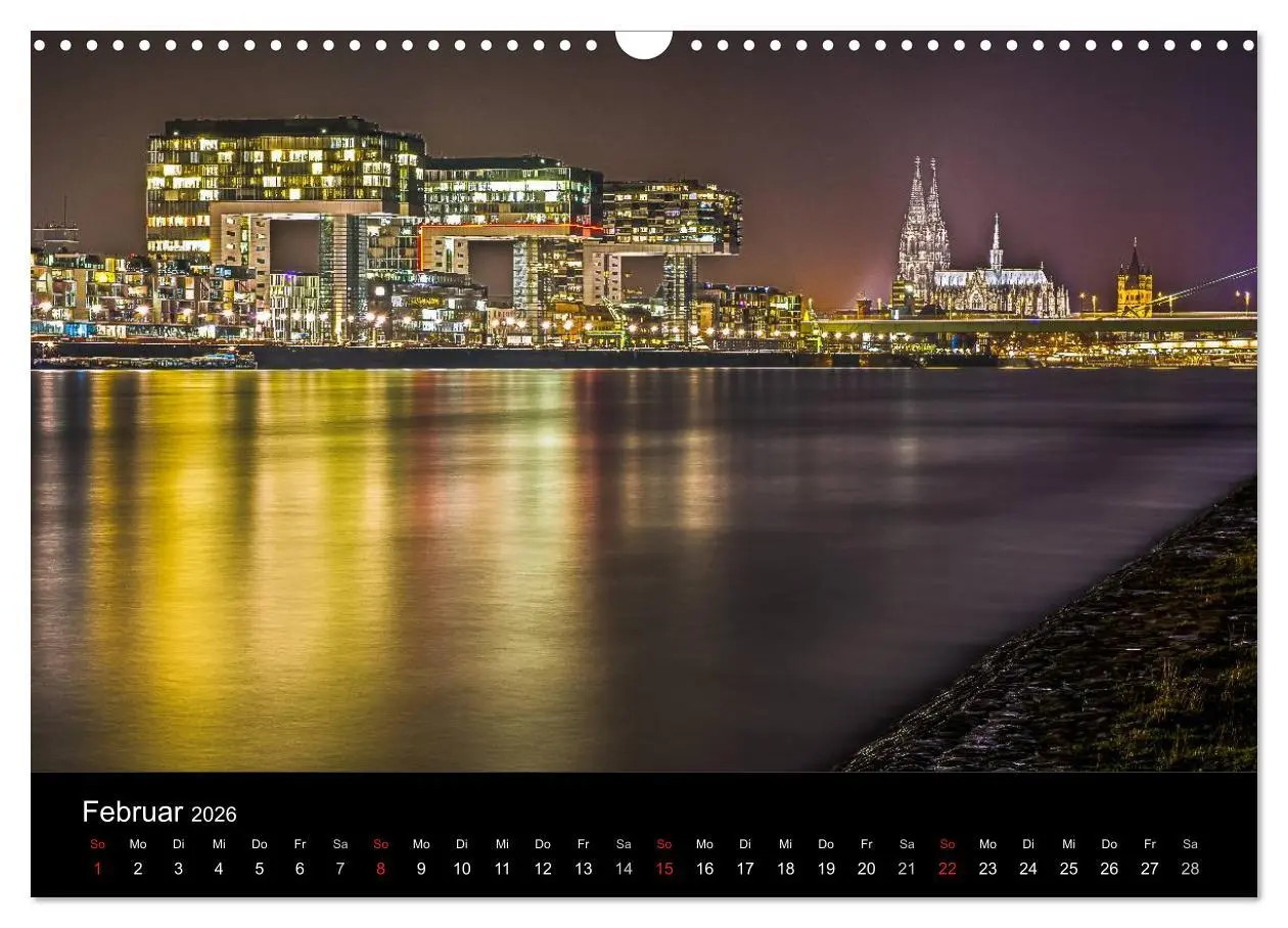 Bild: 9783516034356 | Köln Impressionen bei Nacht (Wandkalender 2026 DIN A3 quer),...
