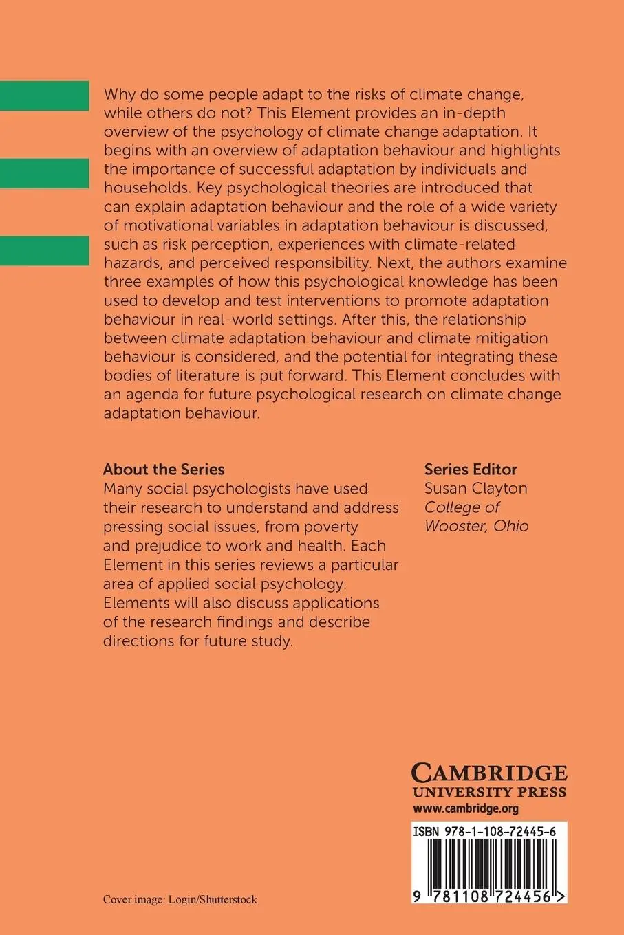 Rückseite: 9781108724456 | The Psychology of Climate Change Adaptation | Valkengoed (u. a.)