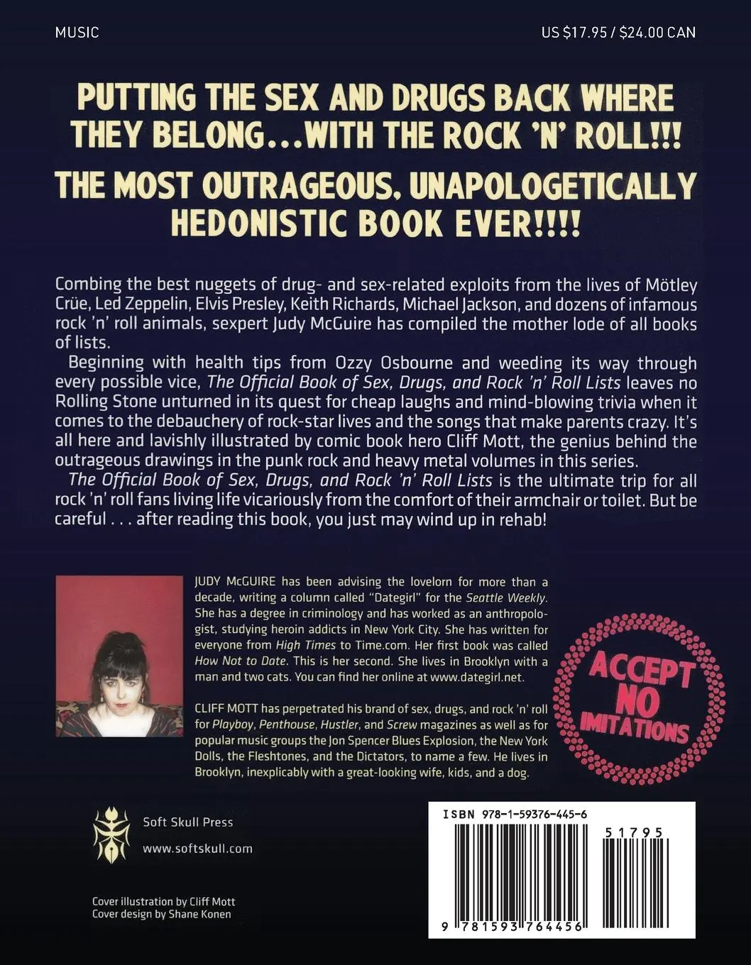 Rückseite: 9781593764456 | The Official Book of Sex, Drugs, and Rock 'n' Roll Lists | Mcguire
