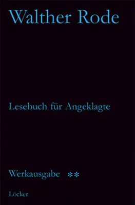 Cover: 9783854094456 | Lesebuch für Angeklagte | Walther Rode | Buch | 400 S. | Deutsch