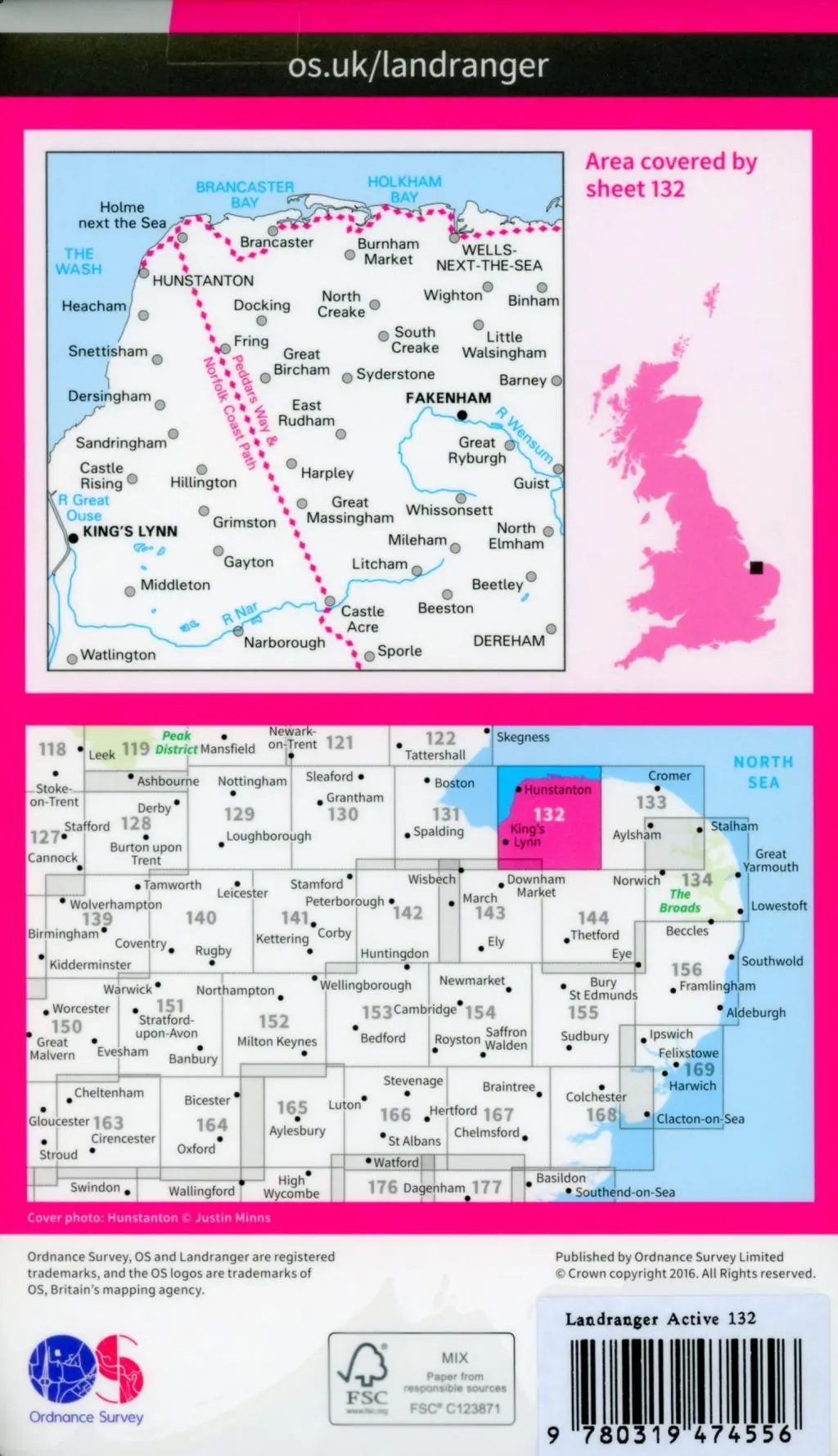 Bild: 9780319474556 | North West Norfolk, King's Lynn &amp; Fakenham | Ordnance Survey | 2016