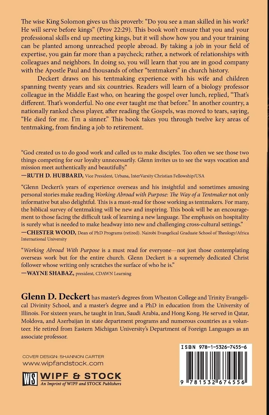 Rückseite: 9781532674556 | Working Abroad with Purpose | Glenn D. Deckert | Taschenbuch | 2019