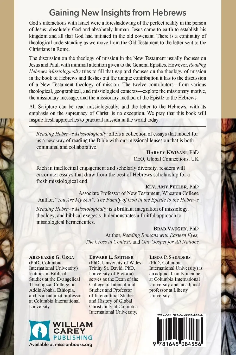 Rückseite: 9781645084556 | Reading Hebrews Missiologically | Abeneazer G. Urga (u. a.) | Buch