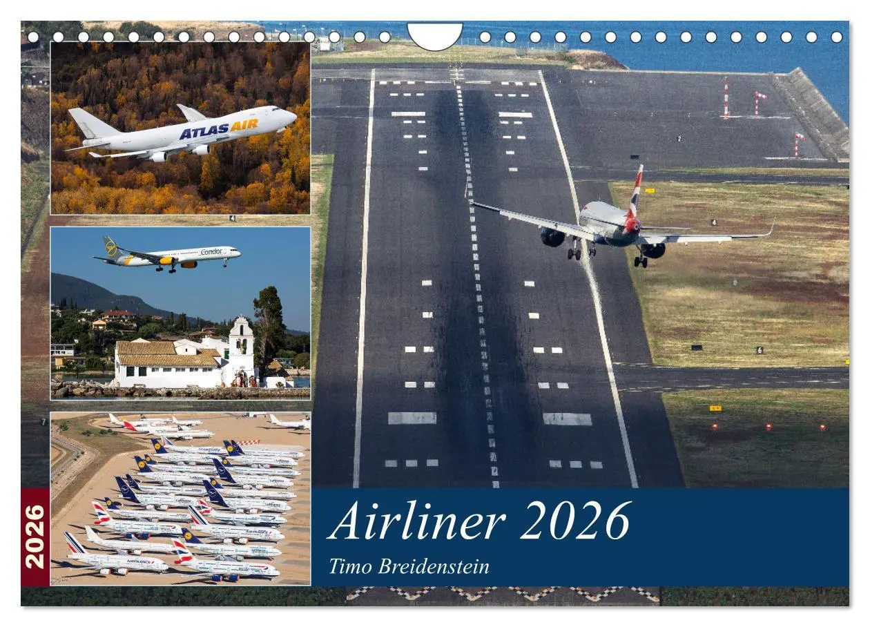 Cover: 9783457924556 | Airliner 2026 (Wandkalender 2026 DIN A4 quer), CALVENDO Monatskalender