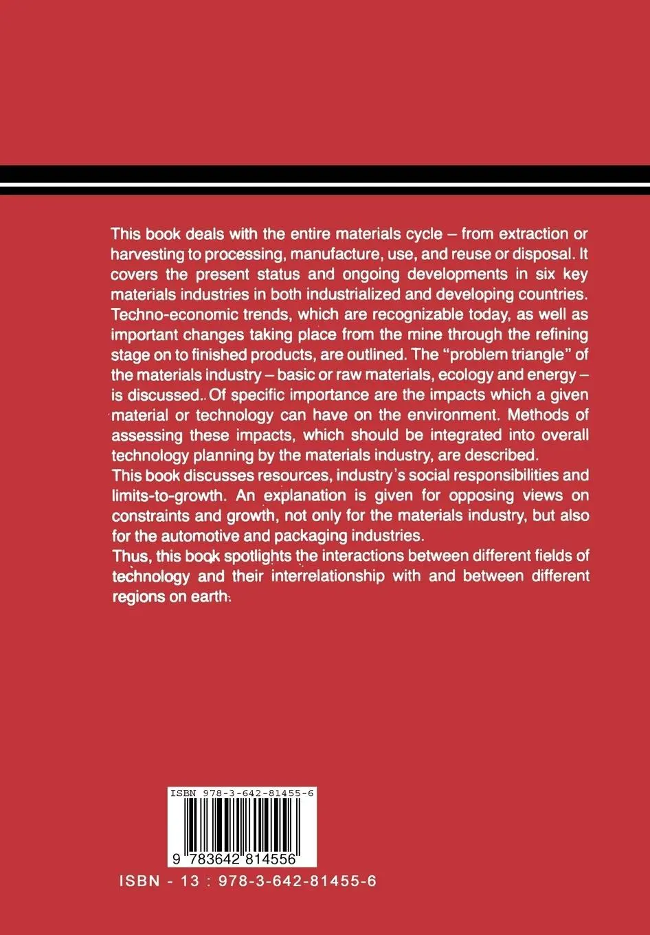 Rückseite: 9783642814556 | Materials in World Perspective | D. G. Altenpohl | Taschenbuch | xvi