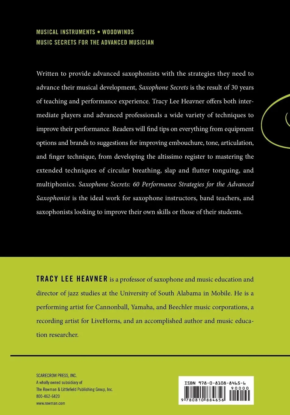 Rückseite: 9780810884656 | Saxophone Secrets | Tracy Lee Heavner | Taschenbuch | Englisch | 2013