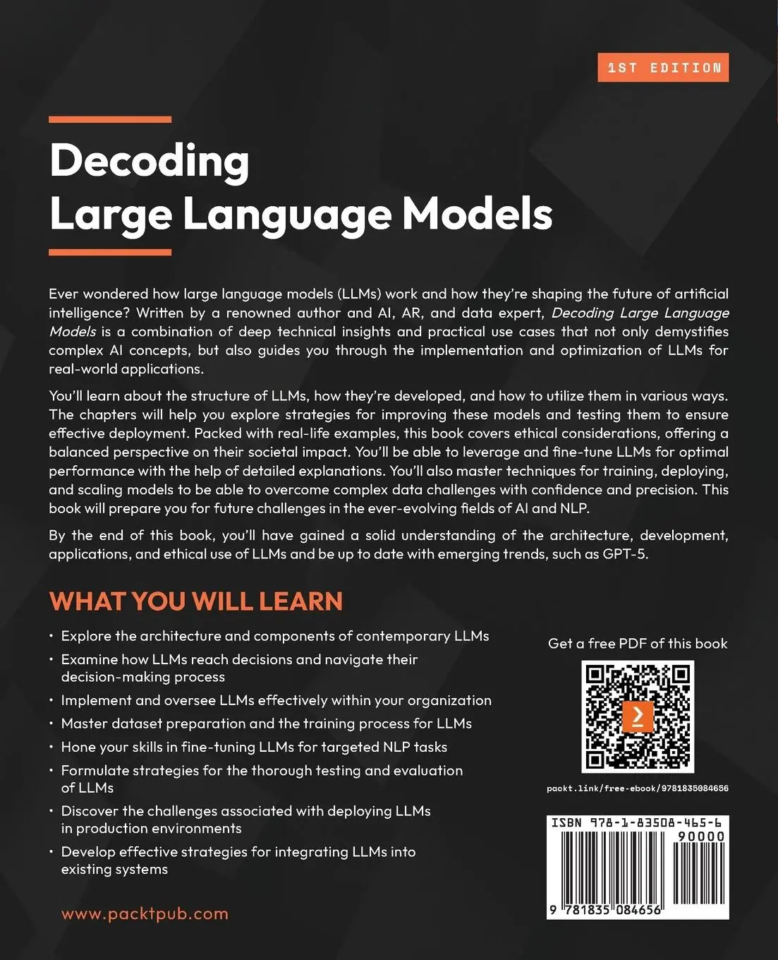 Rückseite: 9781835084656 | Decoding Large Language Models | Irena Cronin | Taschenbuch | Englisch