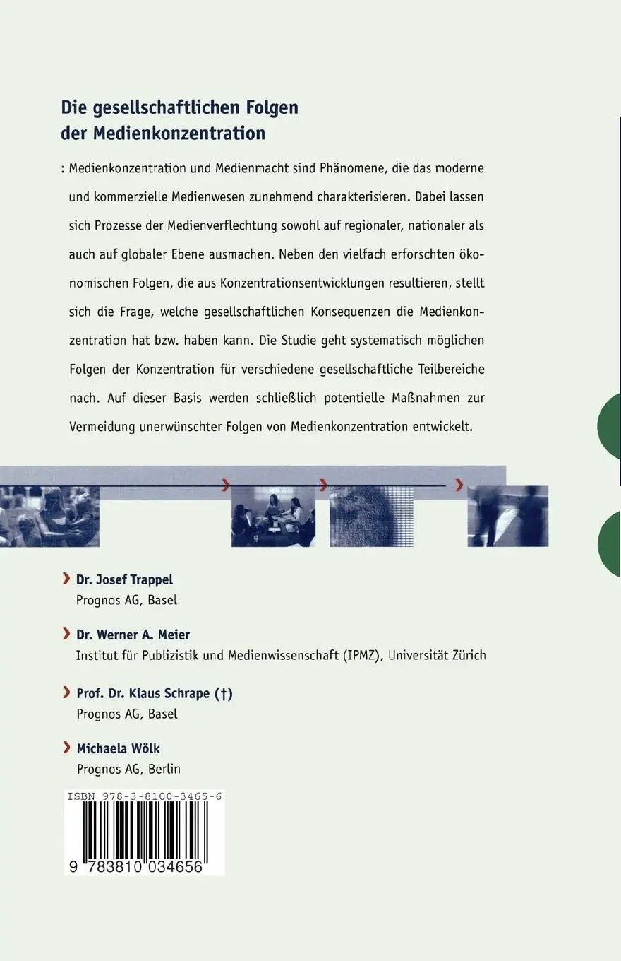 Rückseite: 9783810034656 | Die gesellschaftlichen Folgen der Medienkonzentration | Taschenbuch