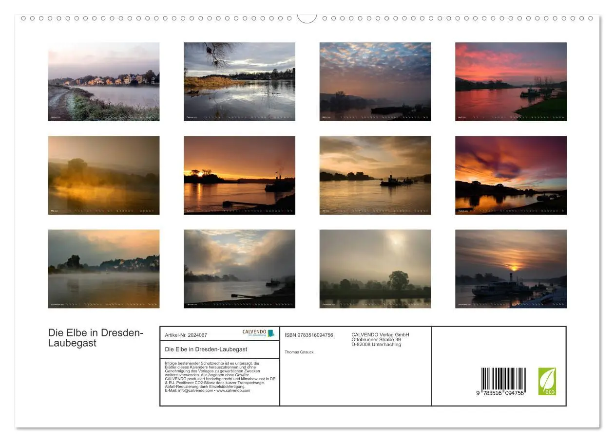 Bild: 9783516094756 | Die Elbe in Dresden-Laubegast (hochwertiger Premium Wandkalender...