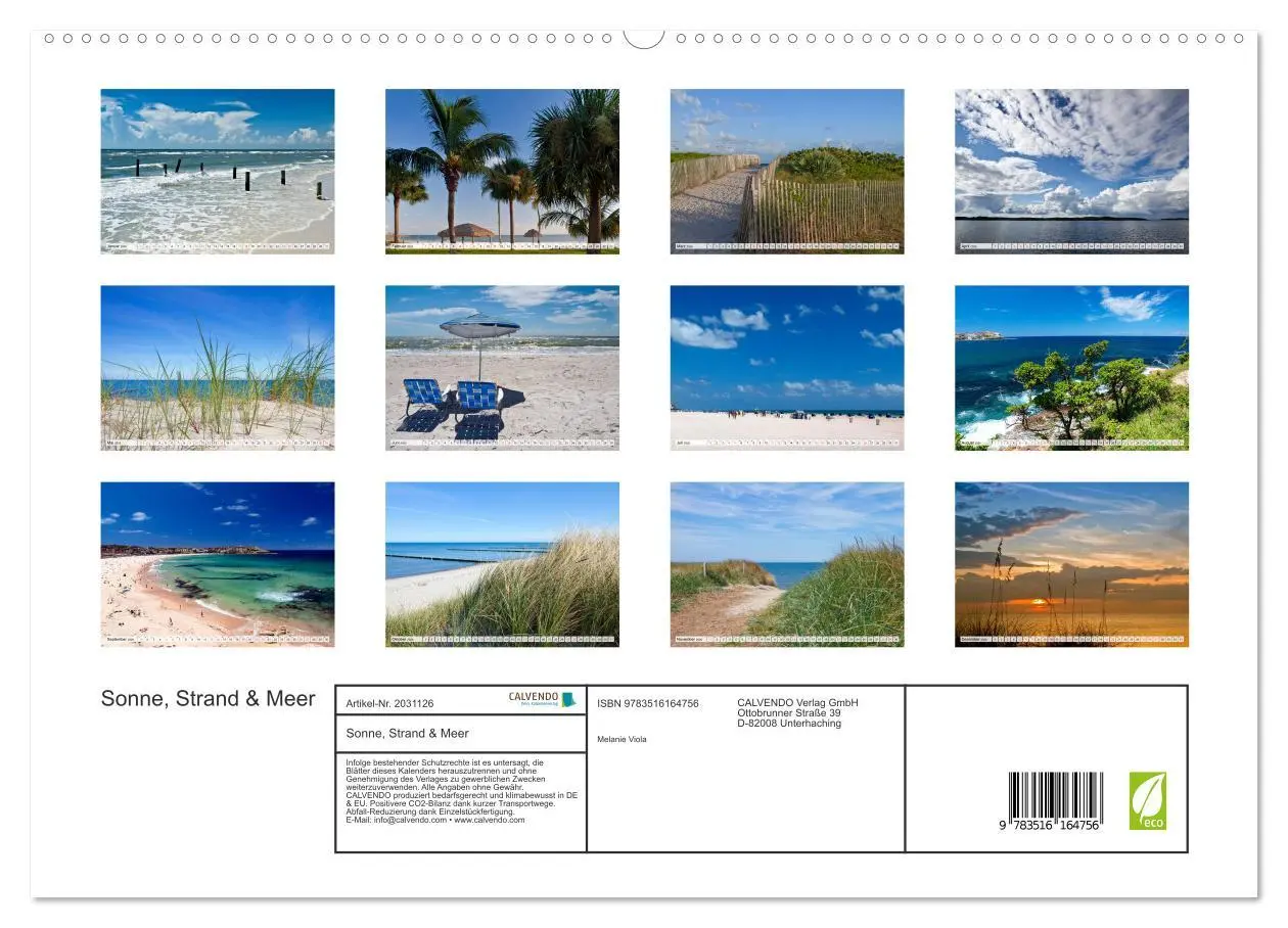 Bild: 9783516164756 | Sonne, Strand &amp; Meer (hochwertiger Premium Wandkalender 2026 DIN A2...