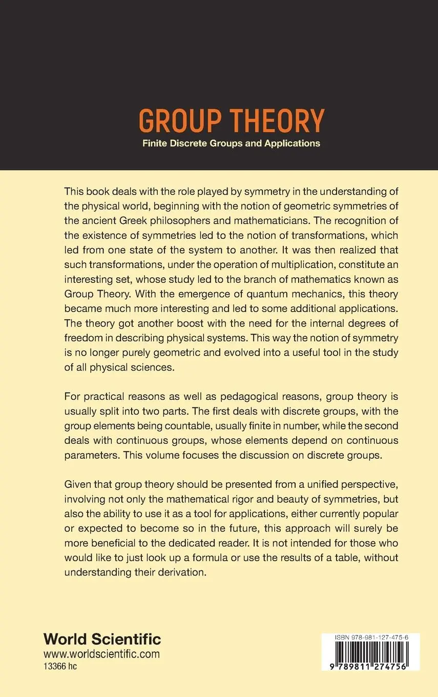 Rückseite: 9789811274756 | GROUP THEORY | FINITE DISCRETE GROUPS AND APPLICATIONS | Vergados