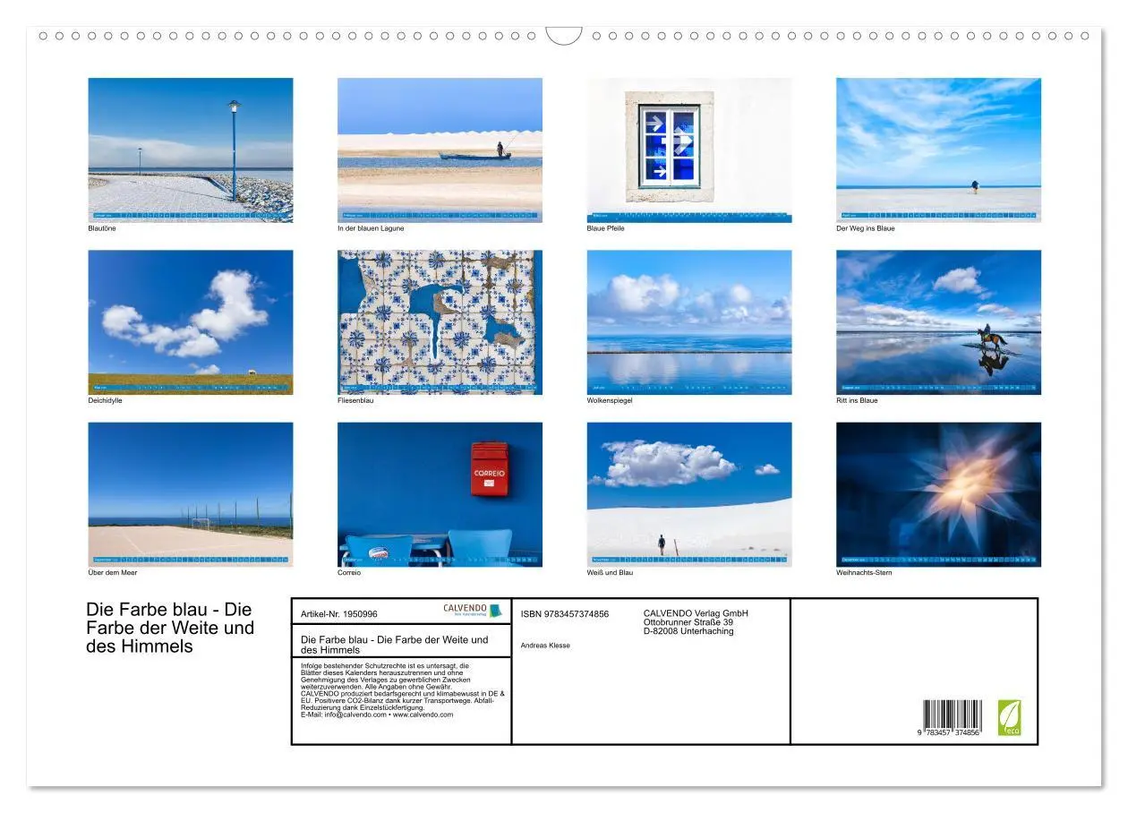 Bild: 9783457374856 | Die Farbe blau - Die Farbe der Weite und des Himmels (Wandkalender...