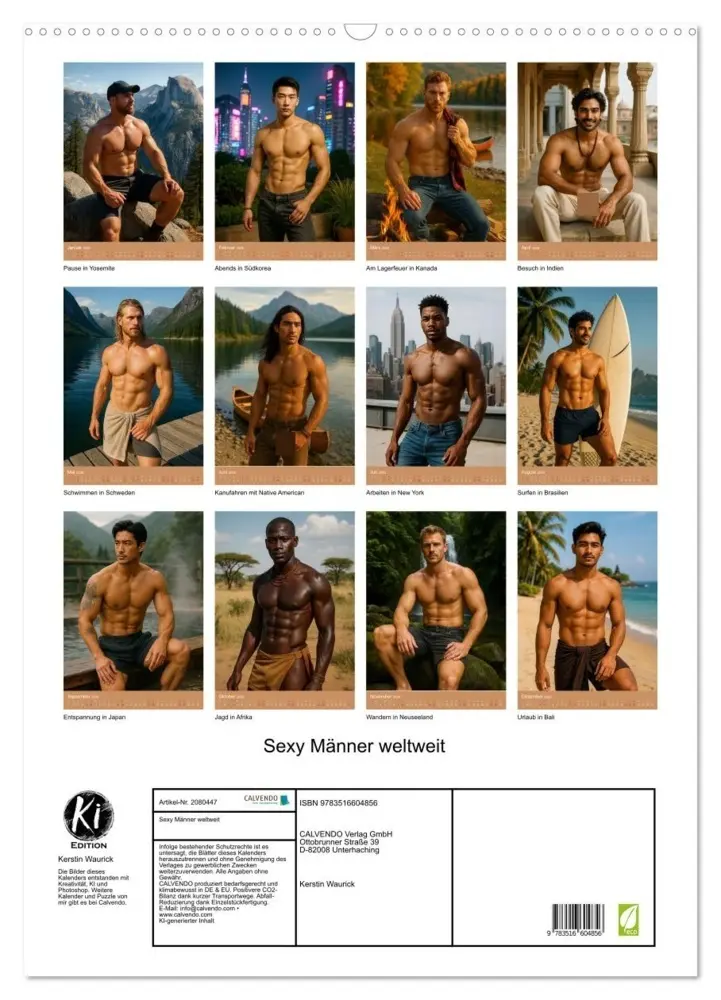 Bild: 9783516604856 | Sexy Männer weltweit (Wandkalender 2026 DIN A2 hoch), CALVENDO...