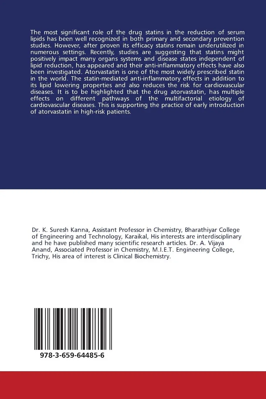 Rückseite: 9783659644856 | Atorvastatin | Anti-inflammatory effect of Atorvastatin | K. (u. a.)