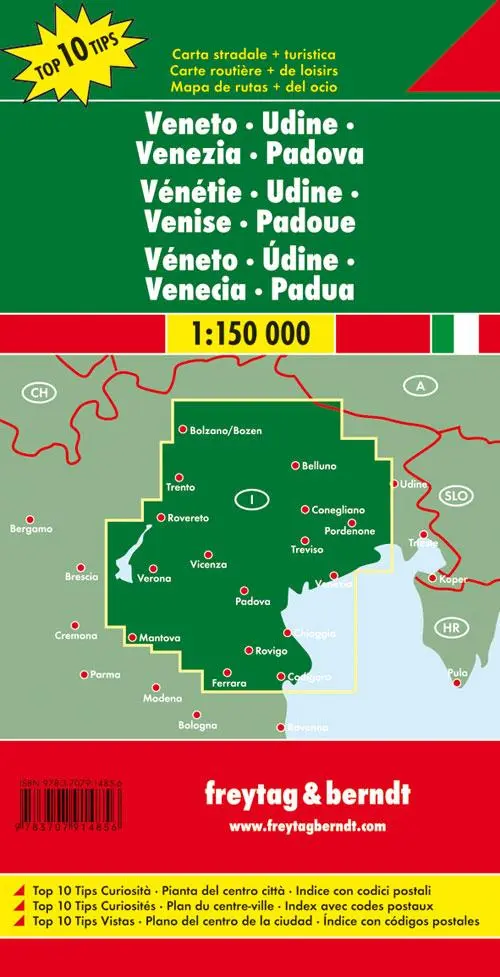 Rückseite: 9783707914856 | Venetien - Udine - Venedig - Padua 1 : 150 000 | Top 10 Tips | Deutsch
