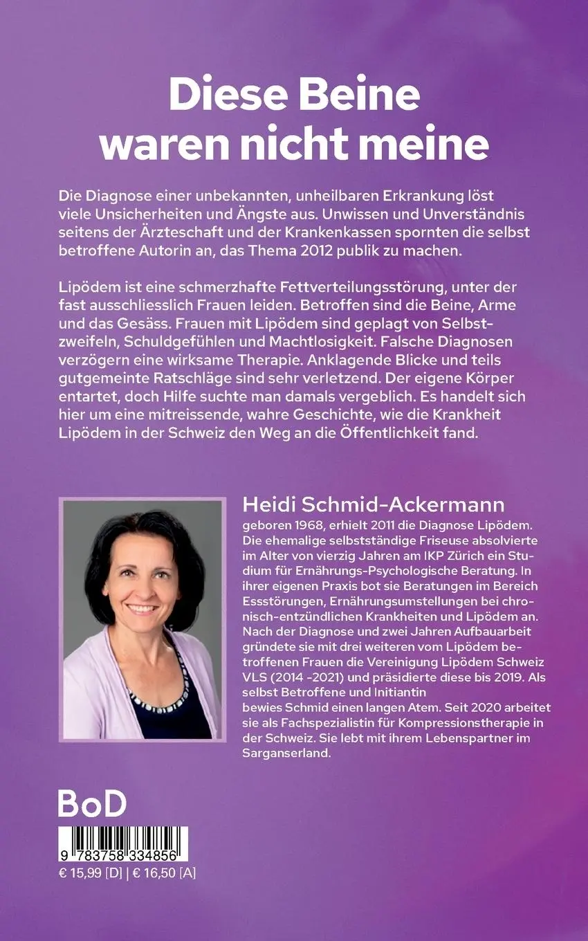 Rückseite: 9783758334856 | Diese Beine waren nicht meine | Heidi Schmid-Ackermann | Taschenbuch